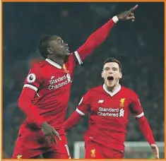  ??  ?? Sadio Mané fue el autor del tercer gol del Liverpool