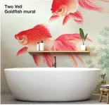  ??  ?? Two Veil Goldfish mural