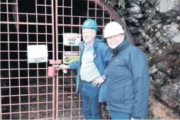  ??  ?? Visit Stirling MP Stephen Kerr (right) at the mine with Chris Sangster from Scotgold.