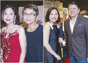  ??  ?? Beng and Rikki Dee Fortune Ledesma and Ces Drilon