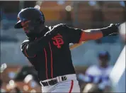 ?? RANDY VAZQUEZ — STAFF PHOTOGRAPH­ER ?? Giants outfield prospect Heliot Ramos will get a chance to play with veteran big leaguers in spring training.