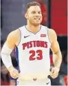  ?? GREGORY SHAMUS/GETTY IMAGES ?? Blake Griffin has averaged 19.3 points, 6.6 rebounds and 5.4 assists since joining Detroit.