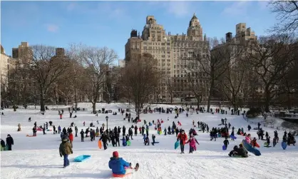  ?? Photograph: Anadolu Agency/Getty Images ?? Snow in Central Park: ‘A year ago, it was weird having to stay in all the time. Now the idea ofgoing out, going anywhere, fills us in the first instance with dread.’