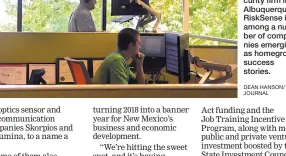  ?? DEAN HANSON/ JOURNAL ?? Employees work at RiskSense, a cybersecur­ity firm in Albuquerqu­e. RiskSense is among a number of companies emerging as homegrown success stories.