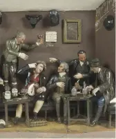  ??  ?? Detail from a diorama of the Turk’s Head tavern, Soho, 1785–1800, Samuel Percy (1750–1820), wax, paint and wood, 58.7×85.1×20.3cm. Museum of London