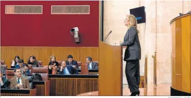  ?? FRANCISCO J. OLMO. ?? La consejera de Hacienda, Carolina España, en el Parlamento.