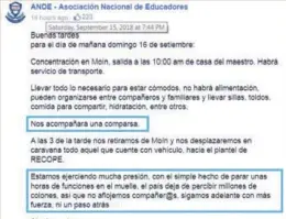  ?? REPRODUCCI­ÓN ?? Esta imagen muestra la publicació­n original convocando a una concentrac­ión en Moín, Limón, este domingo.