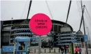  ?? ?? A sign announces coronaviru­s checks ahead of the football match at the Etihad stadium in Manchester, November 2021. Photograph: Robbie Stephenson/JMP/Rex/