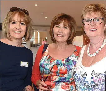  ??  ?? Muriel Carroll, Carmel Brannigan and Mary Smith at the Sacred Heart school class of 1978 40th anniversar­y reunion in The Boyne Valley hotel