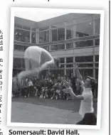  ??  ?? Somersault: David Hall, aged 15, helped by Mr Pearson