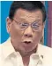  ??  ?? Duterte: Could run as VP next year