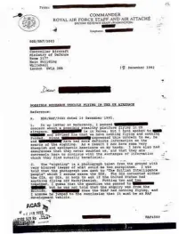  ??  ?? ABOVE: A 1992 letter from the British Defence Staff in Washington DC reveals that one of the Calvine photos was brought to the US by British intelligen­ce officials to be examined by their American counterpar­ts. BELOW: How the Sun newspaper covered the story on 17 October 2020.