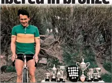  ??  ?? Mick Murphy, winner of the 1958 Rás Tailtean, with a collection of trophies and medals circa 1960.