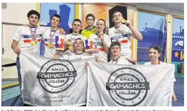  ?? Vincent Druel ?? Le 2 février 2024, les élèves du collège Louis Jouvet de Gamaches sont devenus champions de France UNSS d’aviron indoor.