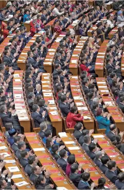  ??  ?? The first session of the 13th National People’s Congress holds its closing meeting at the Great Hall of the People in Beijing yesterday. — Xinhua