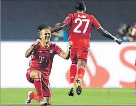  ?? FOTO: GETTY ?? Thiago Alcántara, celebrando el gol con el que el Bayern a la postre se impuso