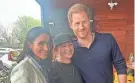  ?? PROVIDED BY LA BARBECUE ?? Prince Harry and Meghan Markle visited La Barbecue in Austin and posed for a photo with owner Ali Clem.