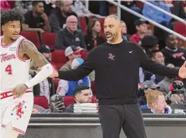  ?? Elizabeth Conley/Staff Photograph­er ?? Rockets head coach Ime Udoka will look for more scoring from Jalen Green as Houston returns home to face the Hawks on Wednesday night at Toyota Center.