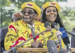  ??  ?? 0 Mugabe has lost his grip on power but refuses to go