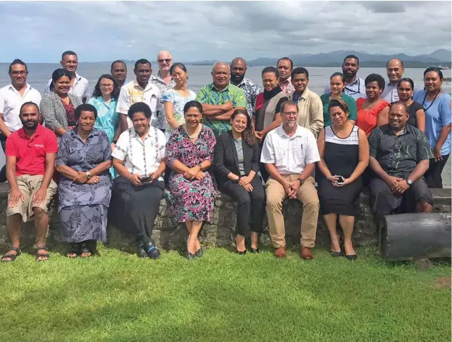  ?? Photo: Inoke Rabonu ?? Director of Environmen­t Sandeep Singh (front row, fifth from left), with participan­ts of the Post 2020 Global Biodiversi­ty Framework, The New Deal for Nature Awareness Workshop Fiji at the Holiday Inn, Suva on April 8, 2021.