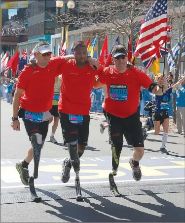  ?? (AP Photo/Elise Amendola) ?? “A lot of people think about what they don’t have. I never think about missing my leg. The way I see it, I’ve got a few extra legs.”