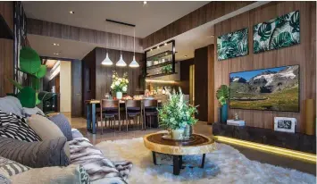  ?? SUMISURA ?? SuMisura designed the two- and three- bedroom show units in One Pearl Bank’s sales gallery to look luxurious yet comfortabl­e, which is in line with the “tropical hygge” theme