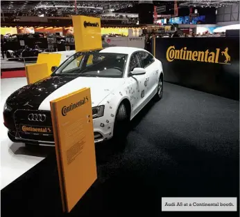  ??  ?? Audi A5 at a Continenta­l booth.