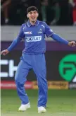  ?? ?? Mohammed Rohid celebrates after dismissing Alex Hales