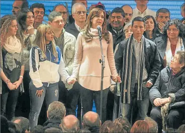  ?? CEDOC PERFIL ?? MADRUGADA. Cristina en las primeras horas del 14 de agosto, cuando estaba abajo de Bullrich.