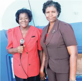  ?? CONTRIBUTE­D ?? Principal Ann Marie Brown (left) and Jacqueline Henry Hunter of Free Town Primary School.