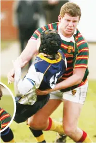  ??  ?? Close call: Flanker Saull Geraud against Whitgift in 2009