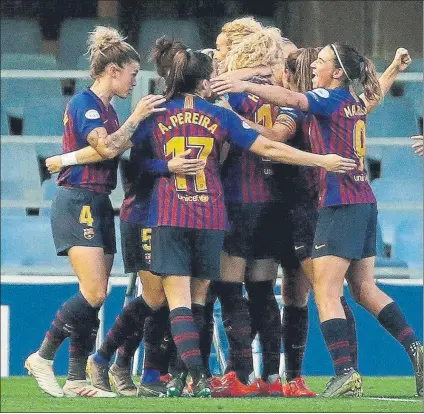  ?? FOTO: EFE ?? El Barça espera que el Miniestadi empuje al equipo azulgrana en otro partido decisivo para seguir soñando con el título de Liga