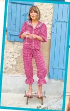  ?? ?? ▲ For a girls night, check out ► Olympian this gingham Sunisa Lee pyjama set, seen rocks a chic on Katherine Michael Kors Ormerod black and white gingham outfit