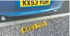  ??  ?? TOP TO BOTTOM The Pad fitting kit was essential; old pads versus new pads – what a difference; 15-year old number plate was really showing its age – and an MoT advisory.