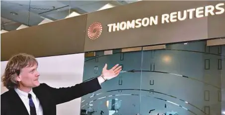  ?? Bloomberg ?? David Thomson outside the Reuters bureau in Toronto, Ontario. David, 60, took the reins of Woodbridge Co, in 2006. Not long after, he made the biggest deal in the company’s history, buying Reuters for $17 billion.