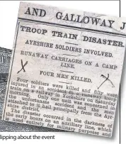  ??  ?? The Catterick branch line and newpaper clipping about the event