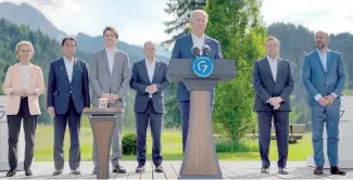  ?? F.E. ?? Los líderes del G7 reunidos en Elmau, Alemania.