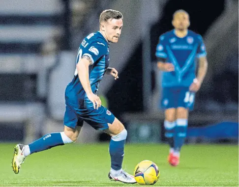  ??  ?? DEAD-BALL SPECIALIST: Lewis Vaughan gave Rovers the lead with a spectacula­r free-kick goal on 13 minutes.