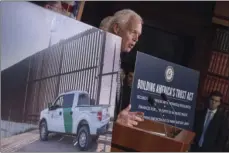  ?? PHOTO/J. SCOTT APPLEWHITE ?? Senate Homeland Security and Government­al Affairs Chairman Sen. Ron Johnson, R-Wis. speaks to reporters about border security during a news conference on Capitol Hill Washington on Thursday. AP