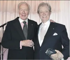  ??  ?? Christophe­r Plummer and Gordon Pinsent