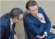  ??  ?? Trotz eines Koalitions­vertrags gibt es zwischen der ÖVP von Bundeskanz­ler Sebastian Kurz (rechts) und der FPÖ von Vizekanzle­r Heinz Christian Strache noch sehr viel zu besprechen.