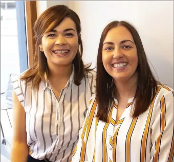  ??  ?? Aoife Culleton and Joanne Murphy enjoying the wine tasting event in the Kennedy Boutique Hotel.