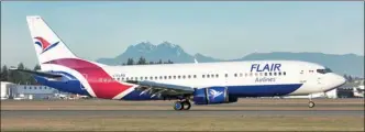  ?? Special to The Daily Courier ?? Ultra-low-cost airline Flair announced Tuesday it is moving its corporate offices and operations centre from Kelowna to Edmonton.