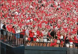  ?? CURTIS COMPTON/AJC 2019 ?? UGA fans came out in force the last time the Bulldogs played the Commodores in Nashville in 2019. It was estimated that 30,000 UGA fans were in attendance.