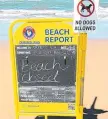  ??  ?? SAFETY FIRST: Lifesavers closed the beach at Yorkeys Knob on Sunday.
