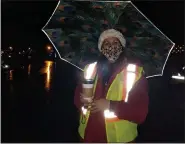  ??  ?? Cathy Wegener, Berks County parks and recreation director, on opening night of Holiday Lights at Gring’s Mill Recreation Area.