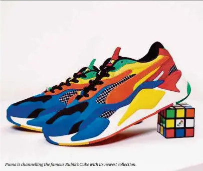  ??  ?? Puma is channellin­g the famous Rubik’s Cube with its newest collection.