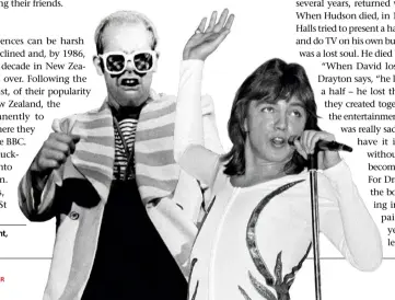  ??  ?? Elton John and, far right, David Cassidy.