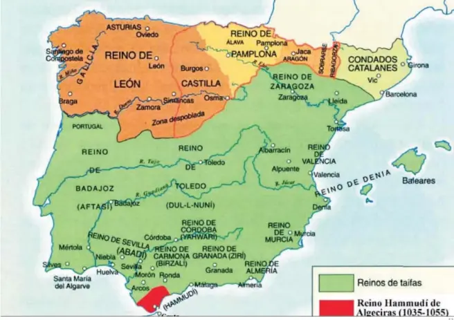  ?? E.S. ?? Mapa con la extensión del reino taifa de Algeciras una vez separado de Málaga en 1035.