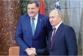  ?? / SPUTNIK ?? Milorad Dodik i Vladimir Putin imaju lijepu komunikaci­ju